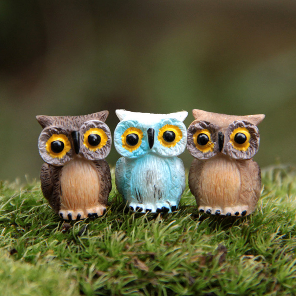 Succulent Arrangement Mini - 6Pcs Mini Resin Owl Ornament Micro