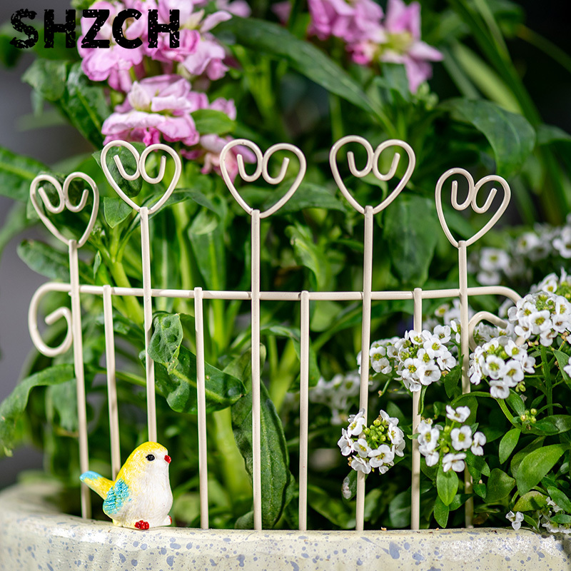 Succulent Arrangement Mini - Whimsical Mini Iron FlowerPot Fence Creative