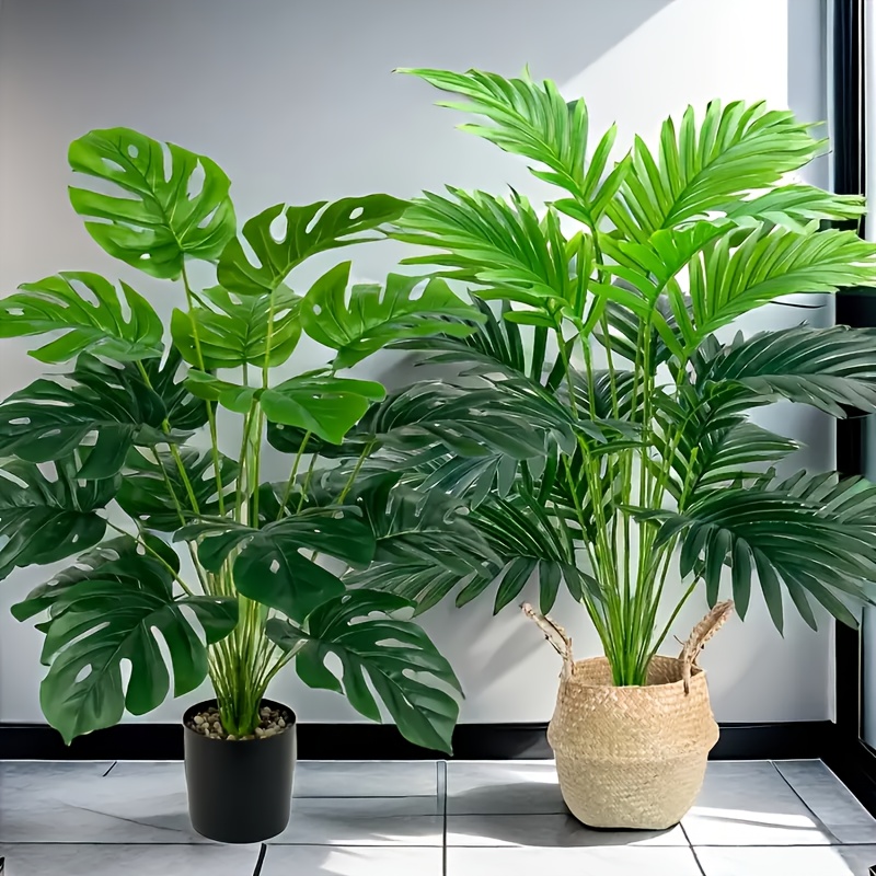 Fiddle Leaf Fig - 2pcs Green 24Leaves Artificial Palm Plants