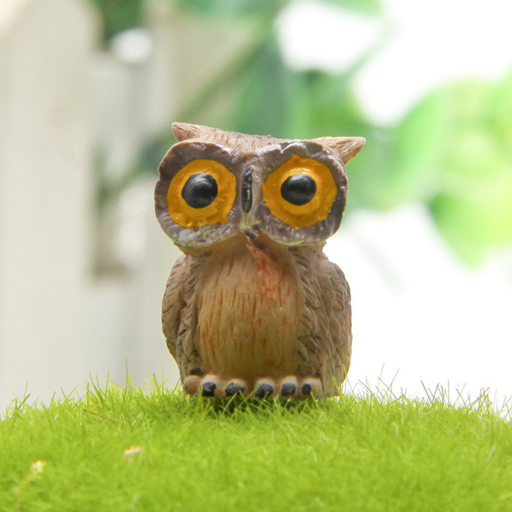 6Pcs Mini Resin Owl Ornament M - Succulent Arrangement Mini 评论和价格