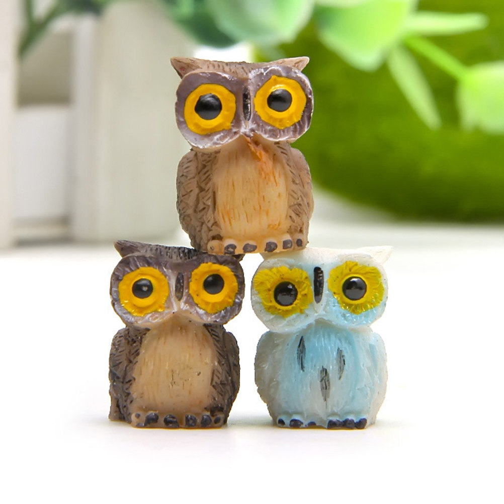 6Pcs Mini Resin Owl Ornament M - Succulent Arrangement Mini 评论和价格