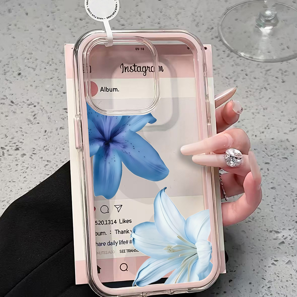 Blue Lily Flower Clear Phone C - Plants X 评论和价格