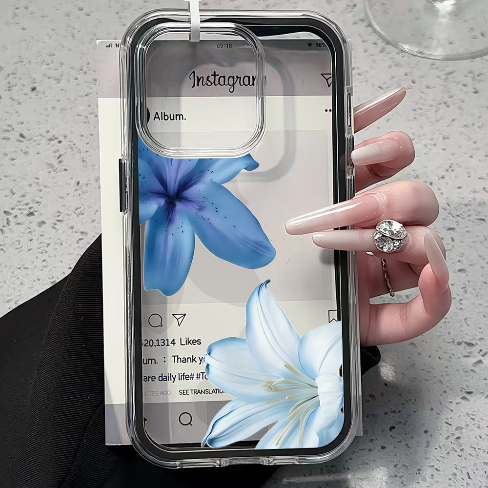 Blue Lily Flower Clear Phone C - Plants X 评论和价格