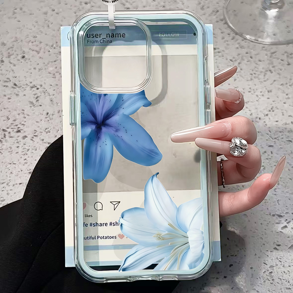 Blue Lily Flower Clear Phone C - Plants X 评论和价格