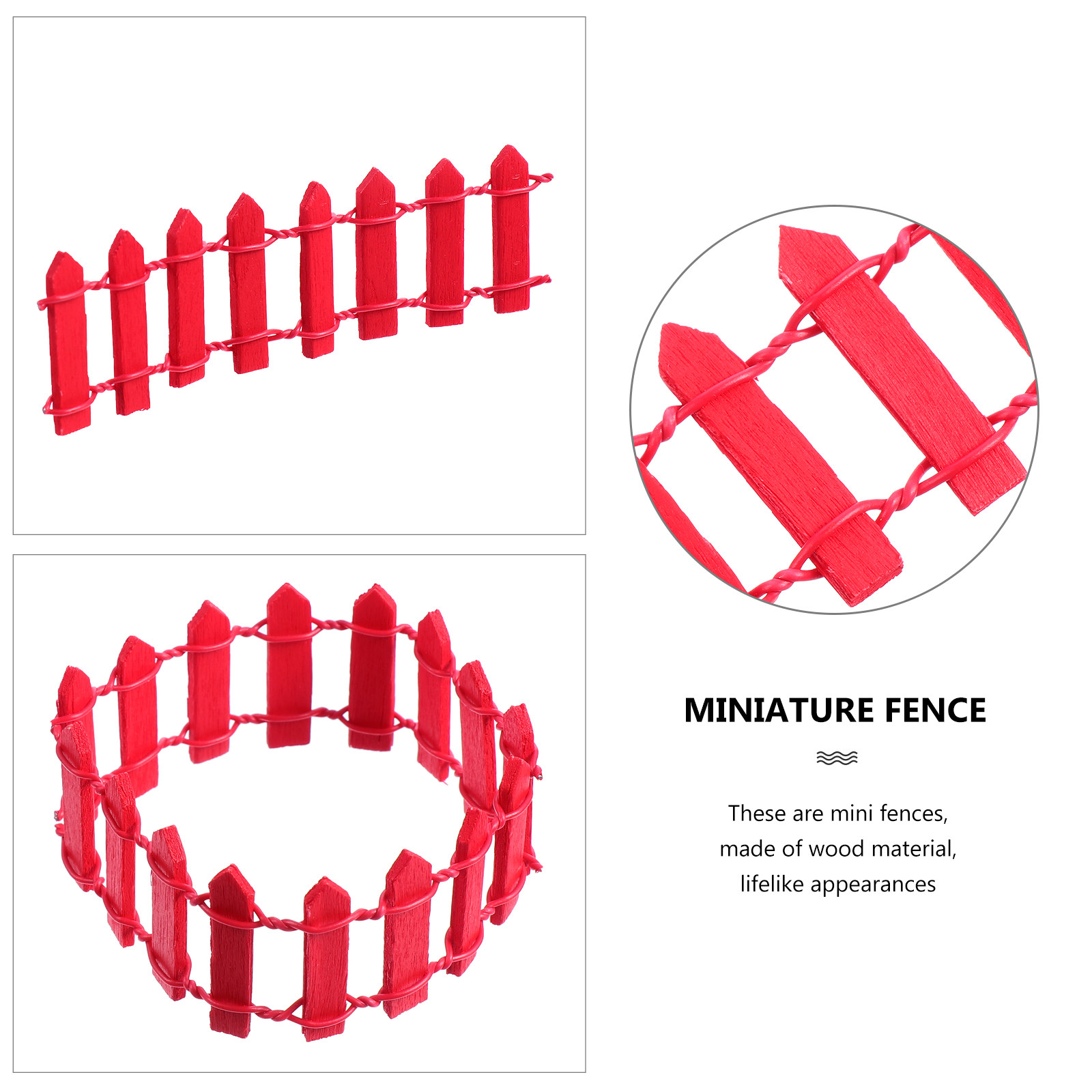 12Pcs Mini Wooden Fence Set Li - Succulent Arrangement Mini 评论和价格