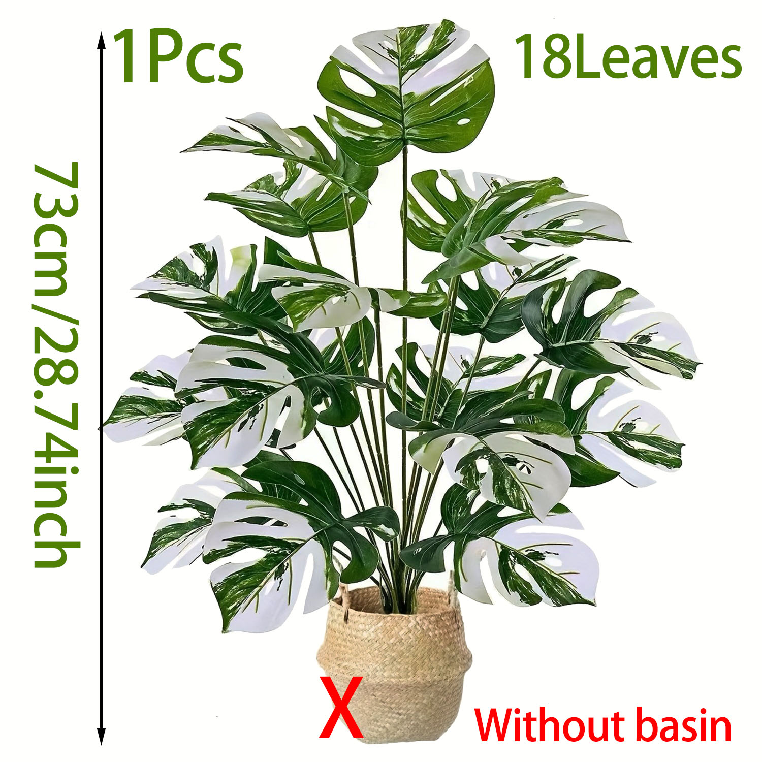 Realistic Artificial Monstera  - Fiddle Leaf Fig 评论和价格